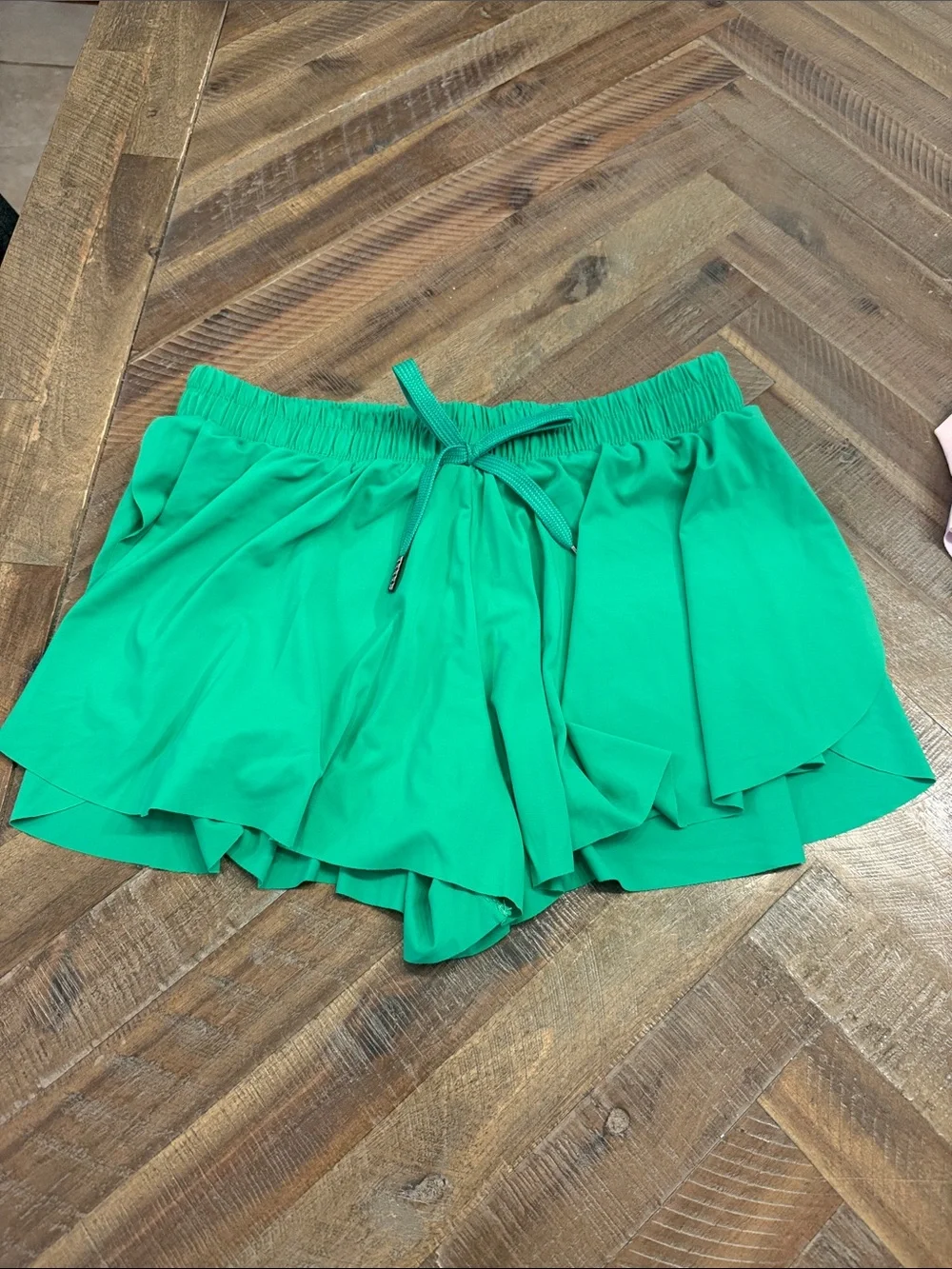 Girls’ Ruffled Elastic Waist Butterfly Shorts - Green, Lilac & Blush